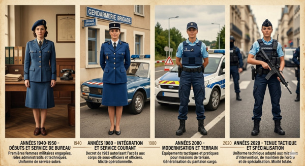evolution uniforme feminin gendarmerie